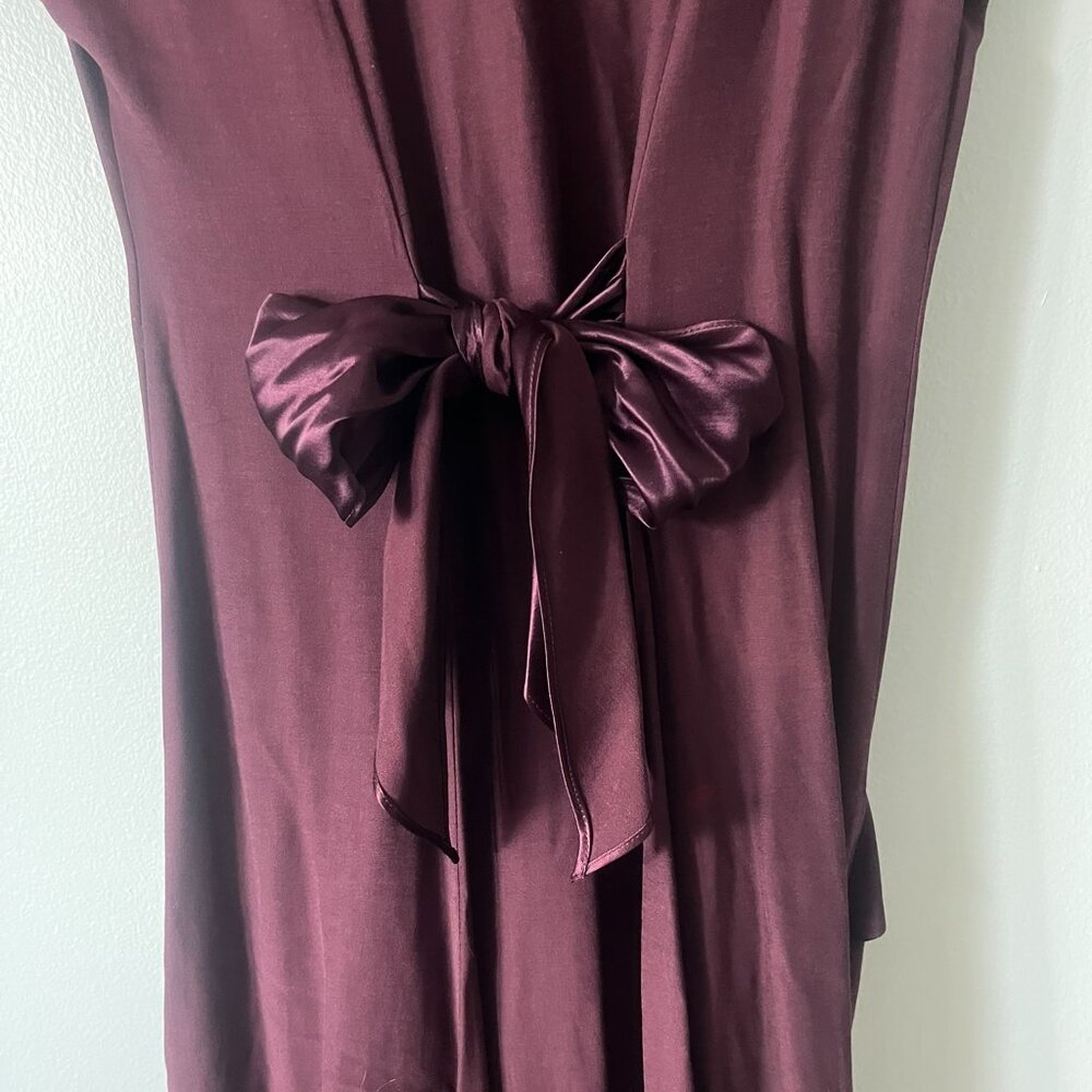 Vintage 1940's Style Burgandy Rayon Dress by Wild Rose - Size 10 - Picture 3 of 3